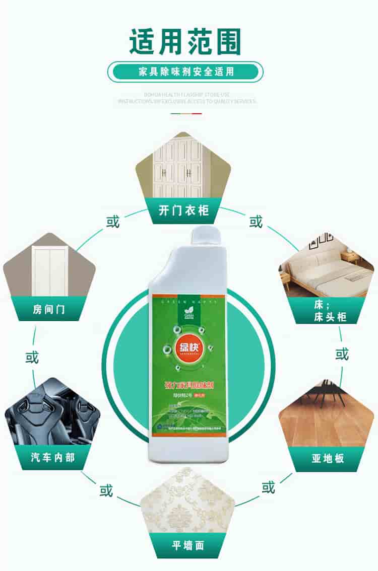 適用范圍，家具除味劑安全適用，開門衣柜，床，床頭柜，亞地板，平面墻，汽車內(nèi)部，房間門