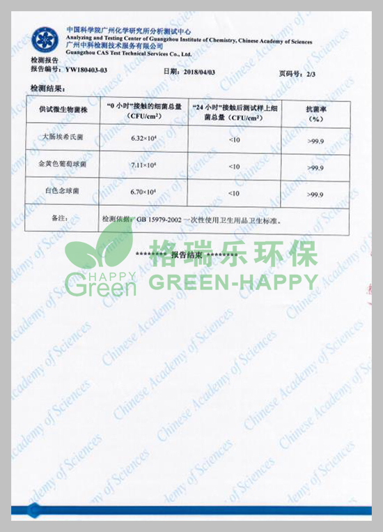 武漢除甲醛,武漢甲醛檢測,武漢甲醛治理，湖北格瑞樂環(huán)保工程有限公司綠快光催化植物生物觸媒抗菌率檢測報告