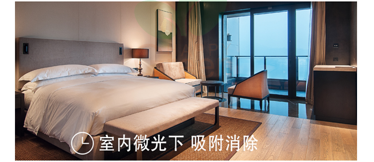 不分晝夜 24小時(shí)不間斷 晴天陽光下 吸附消除 室內(nèi)微光下 吸附消除 夜晚微光下 吸附消除